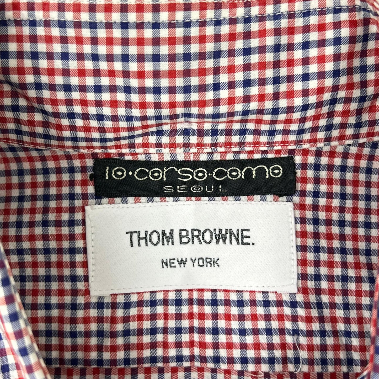 THOM BROWNE トムブラウン CM0A62GTBP ×10 Corso Como コルソコモ ソウル チェック ボタンダウンシャツ トップス