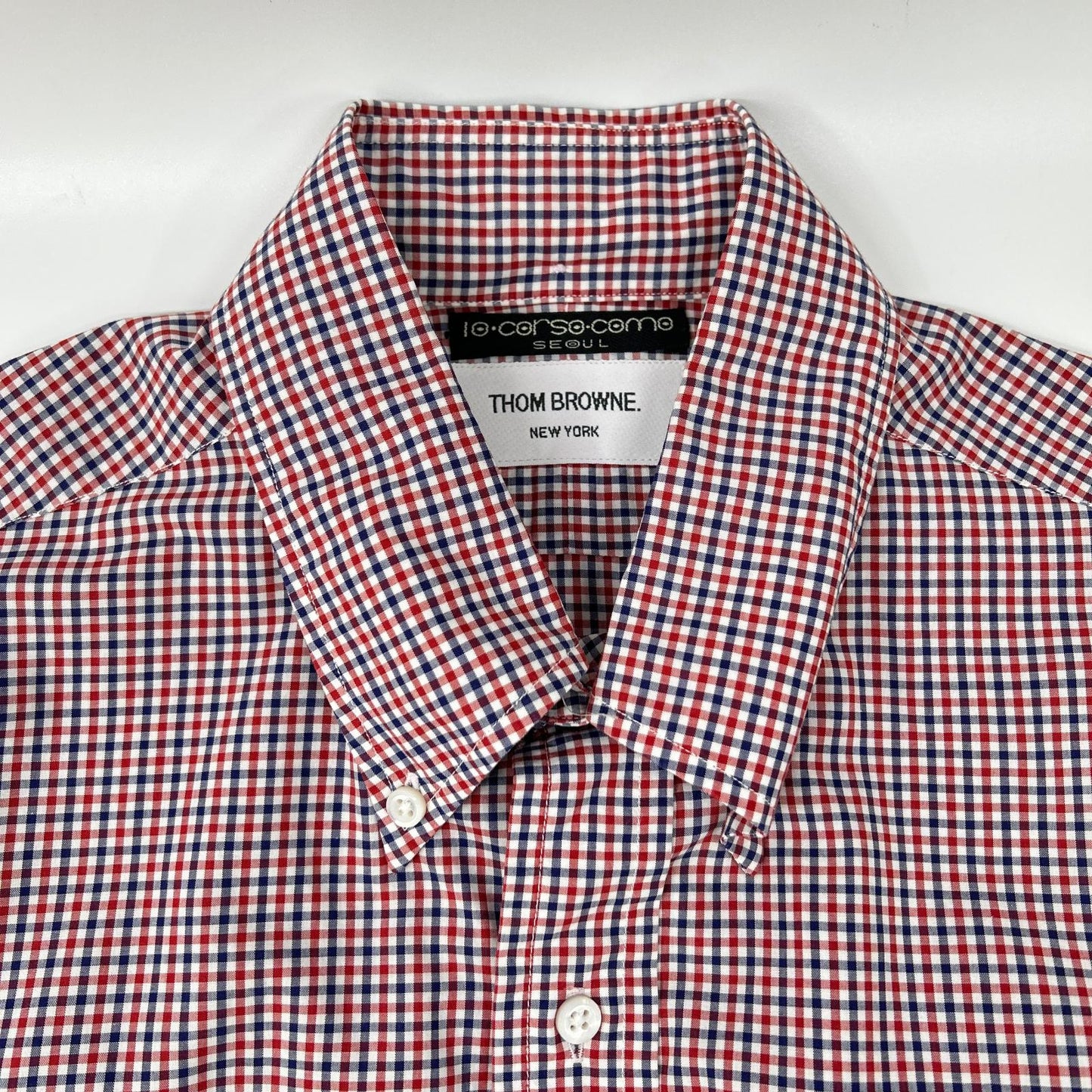 THOM BROWNE トムブラウン CM0A62GTBP ×10 Corso Como コルソコモ ソウル チェック ボタンダウンシャツ トップス