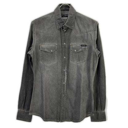 DOLCE&GABBANA ドルチェアンドガッバーナ G5BA3D/G8L49 SICILIA グレー ウエスタンデニムシャツ トップス