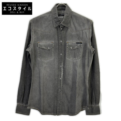 DOLCE&GABBANA ドルチェアンドガッバーナ G5BA3D/G8L49 SICILIA グレー ウエスタンデニムシャツ トップス