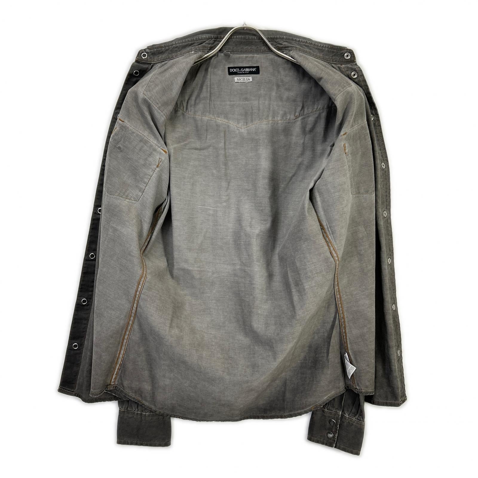 DOLCE&GABBANA ドルチェアンドガッバーナ G5BA3D/G8L49 SICILIA グレー ウエスタンデニムシャツ トップス