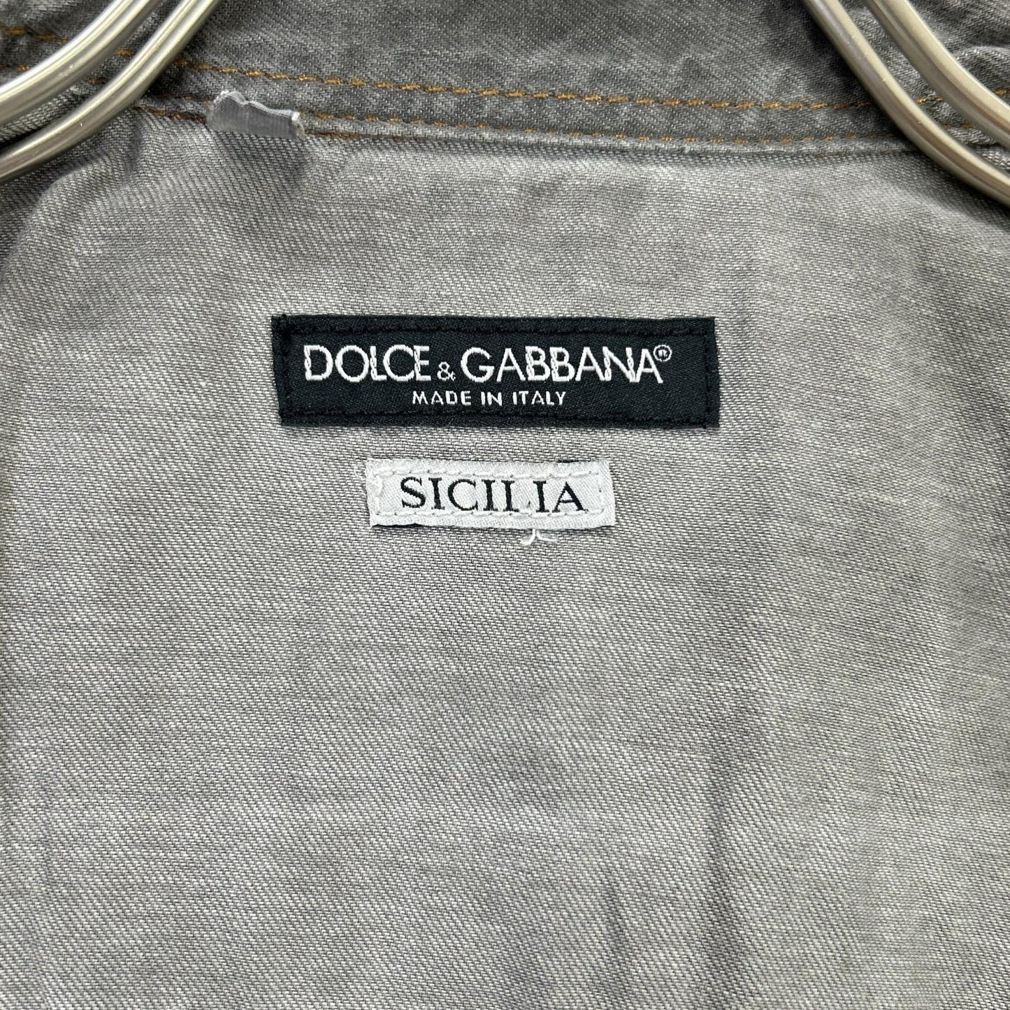 DOLCE&GABBANA ドルチェアンドガッバーナ G5BA3D/G8L49 SICILIA グレー ウエスタンデニムシャツ トップス