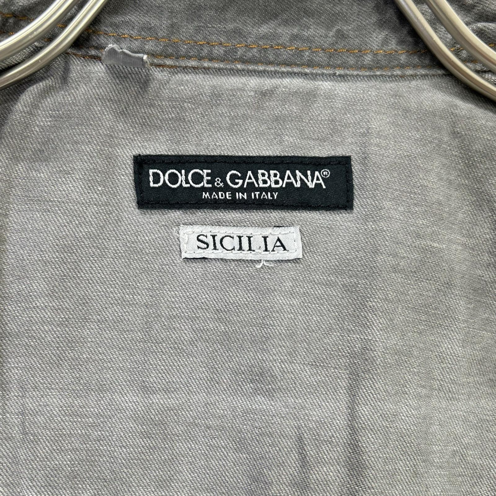 DOLCE&GABBANA ドルチェアンドガッバーナ G5BA3D/G8L49 SICILIA グレー ウエスタンデニムシャツ トップス
