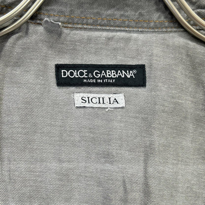 DOLCE&GABBANA ドルチェアンドガッバーナ G5BA3D/G8L49 SICILIA グレー ウエスタンデニムシャツ トップス