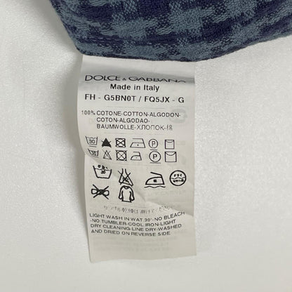 DOLCE&GABBANA ドルチェアンドガッバーナ G5BN0T/FQ5JX SICILIA ブルー ハウンドトゥース ウエスタンシャツ トップス