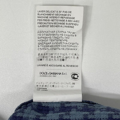 DOLCE&GABBANA ドルチェアンドガッバーナ G5BN0T/FQ5JX SICILIA ブルー ハウンドトゥース ウエスタンシャツ トップス