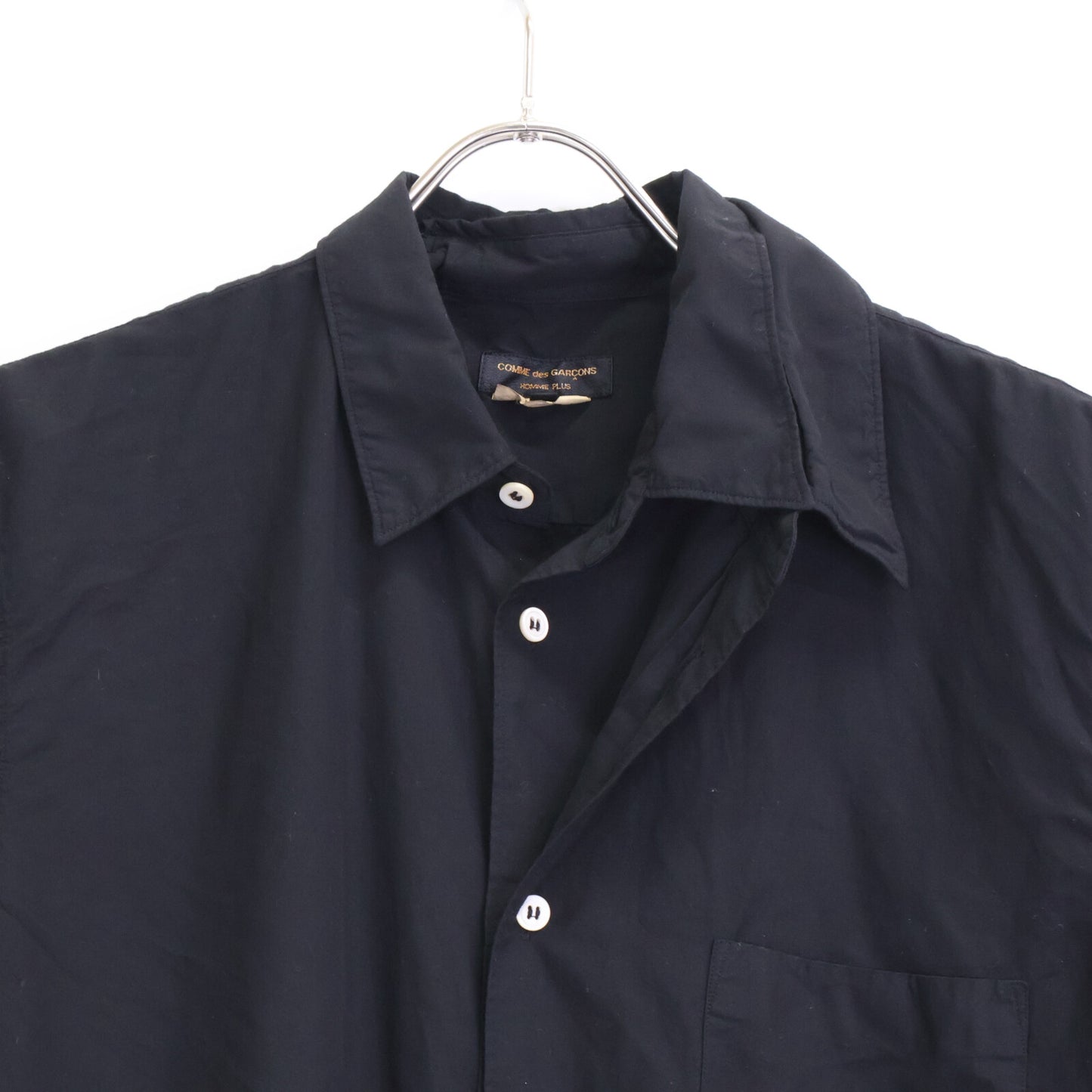 COMMEdesGARCONS HOMME PLUS コムデギャルソンオムプリュス PD-B018 ブラック レイヤード アシンメトリー 再構築シャツ トップス