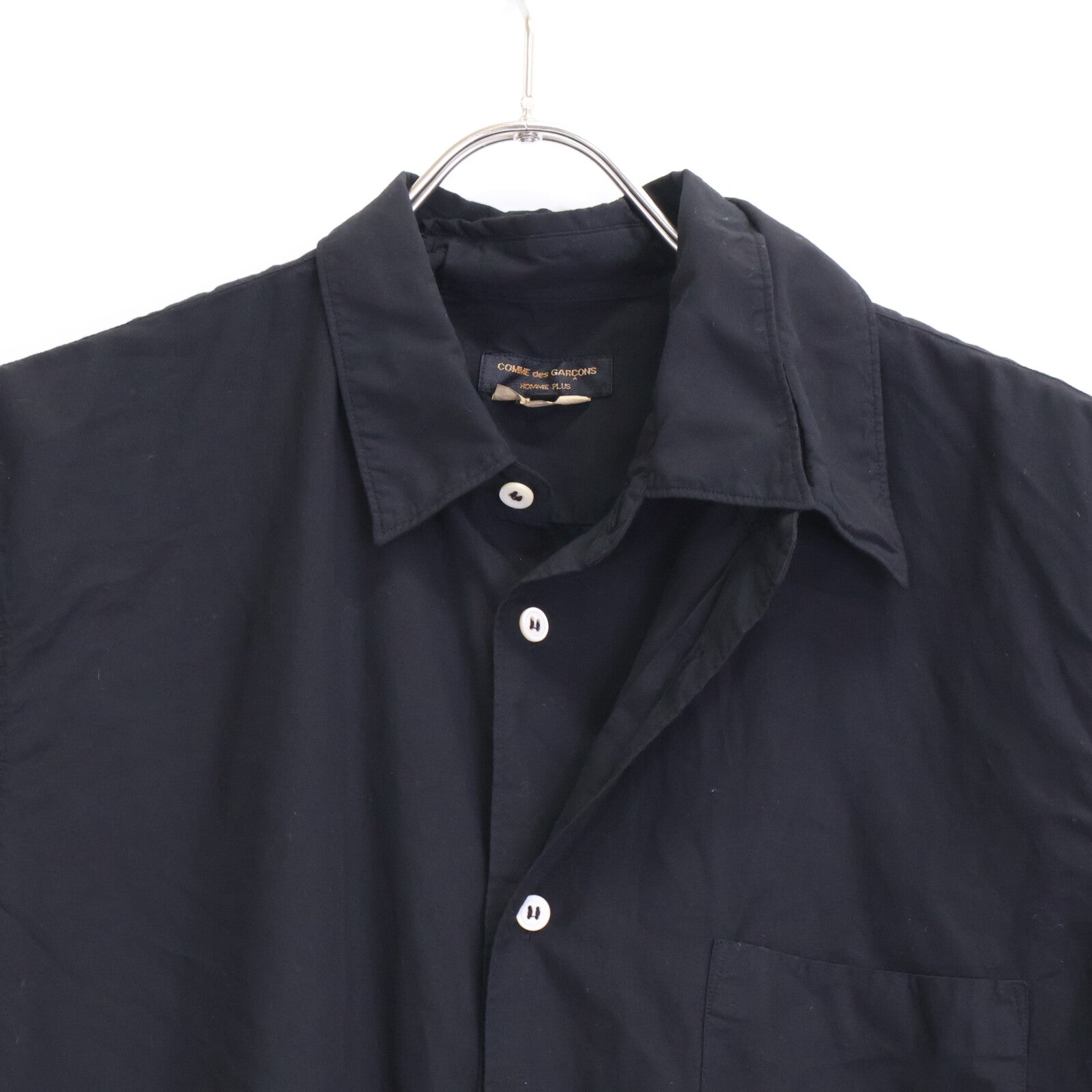 COMMEdesGARCONS HOMME PLUS コムデギャルソンオムプリュス PD-B018 ブラック レイヤード アシンメトリー 再構築シャツ トップス