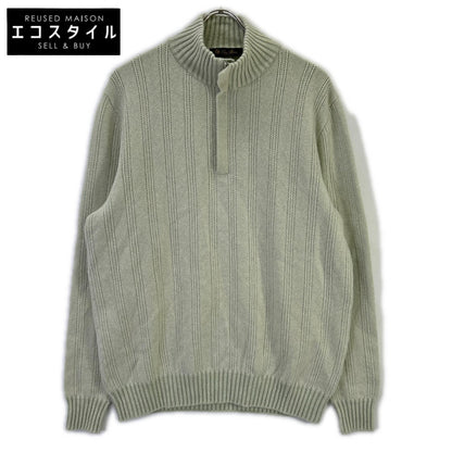 Loro Piana ロロピアーナ ライトグリーン カシミヤ100 ハーフジップ ハイネックニット トップス