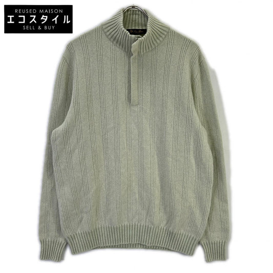 Loro Piana ロロピアーナ ライトグリーン カシミヤ100 ハーフジップ ハイネックニット トップス