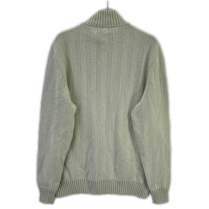 Loro Piana 诺悠翩雅 浅绿色 100%羊绒 半拉链 高领针织衫 上衣