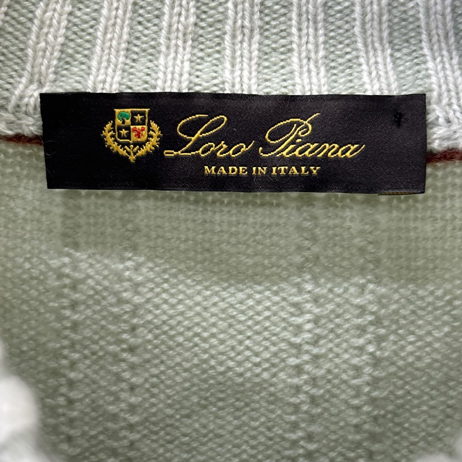 Loro Piana ロロピアーナ ライトグリーン カシミヤ100 ハーフジップ