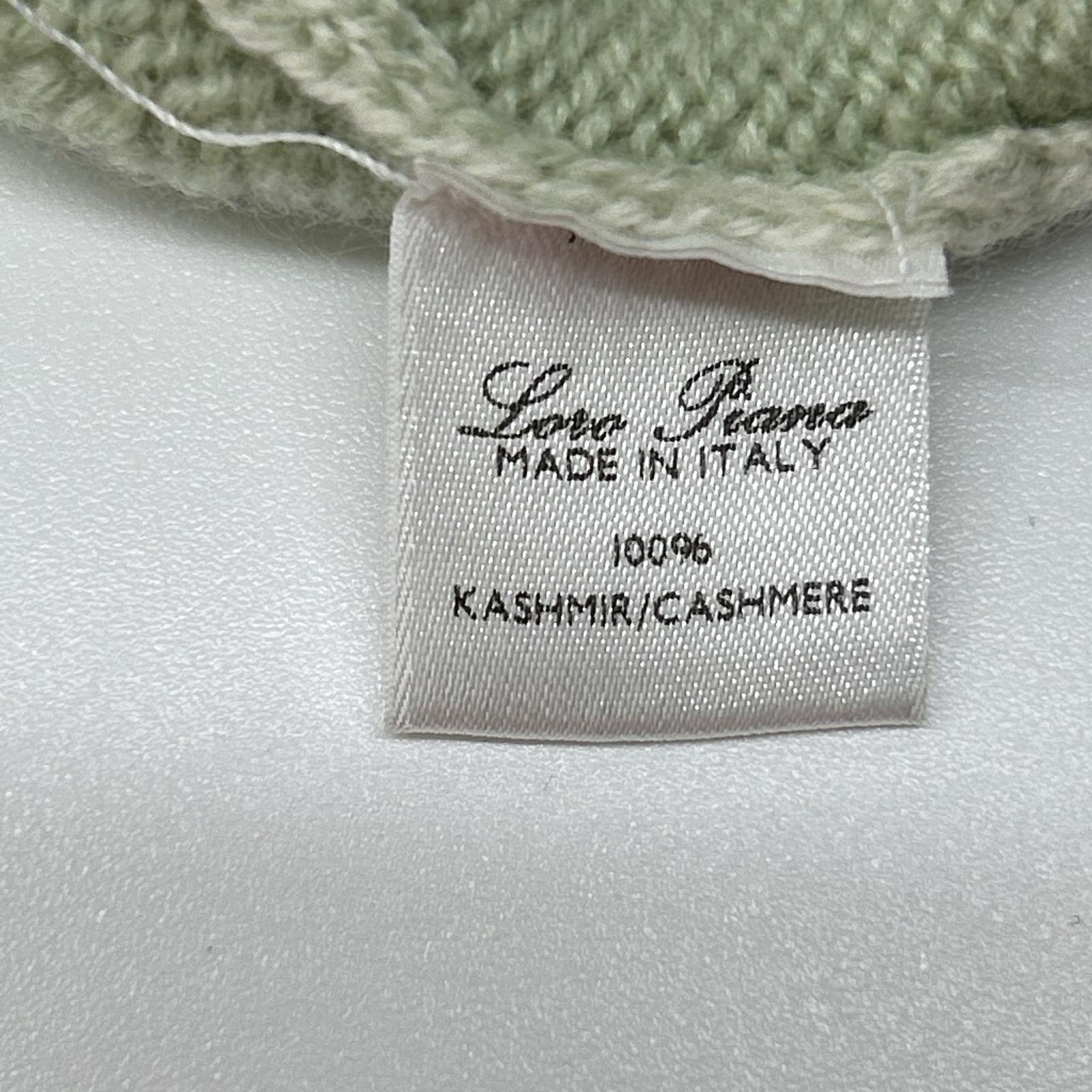 Loro Piana 诺悠翩雅 浅绿色 100%羊绒 半拉链 高领针织衫 上衣