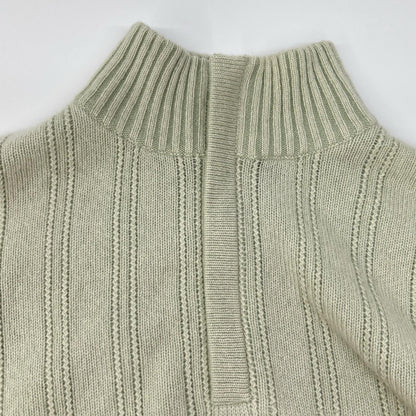 Loro Piana 诺悠翩雅 浅绿色 100%羊绒 半拉链 高领针织衫 上衣