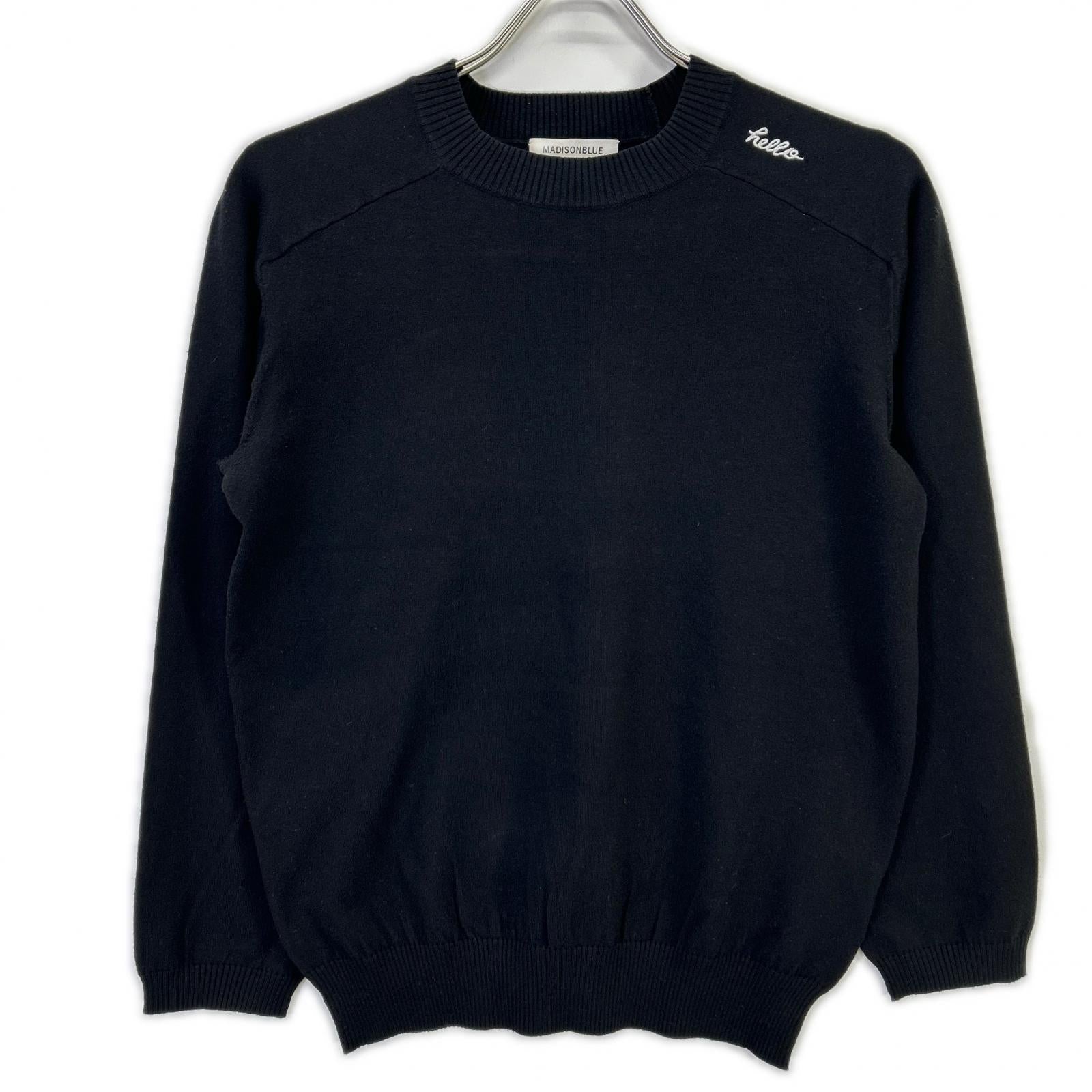 MADISON BLUE マディソンブルー MB999-8007 ブラック HELLO CREW NECK
