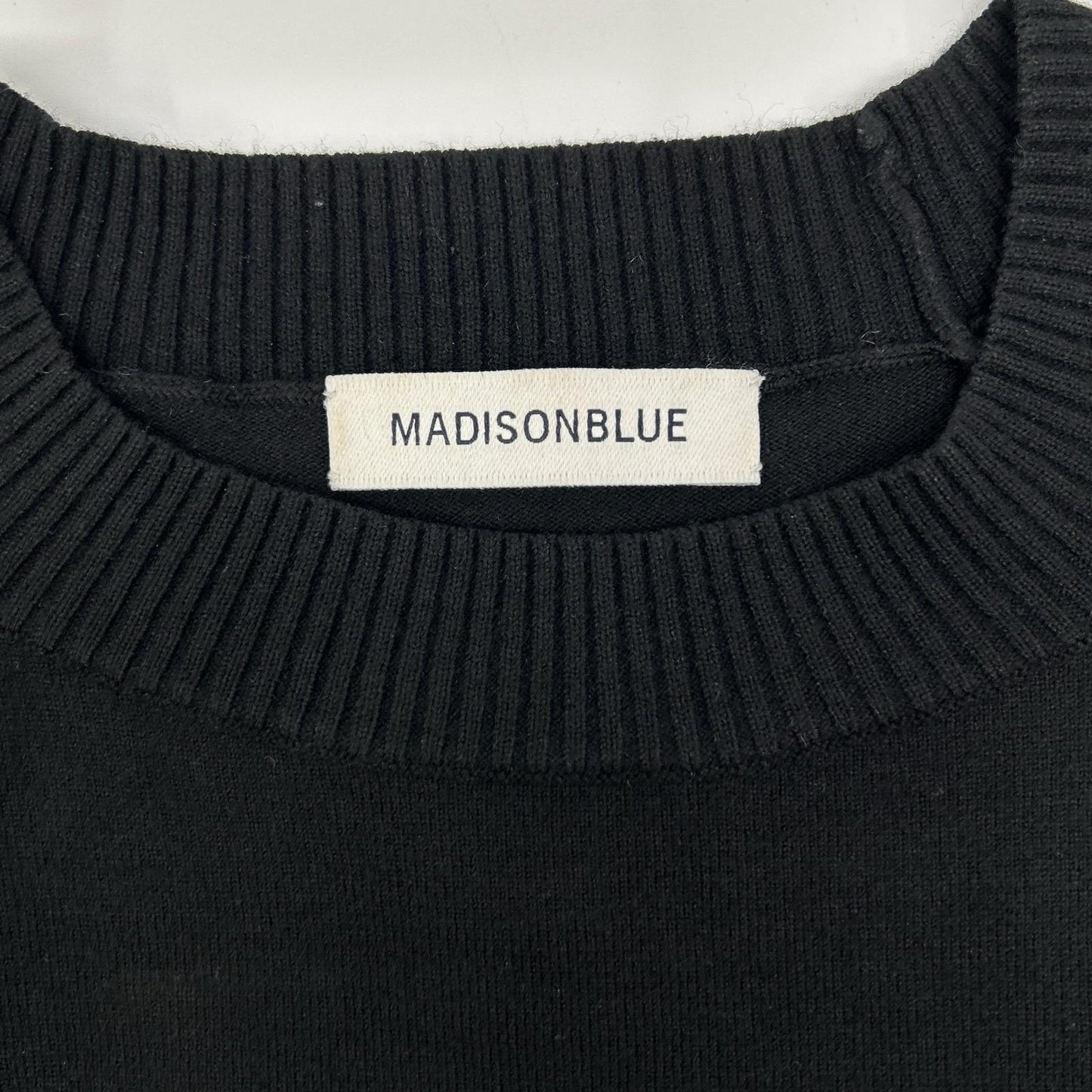 MADISON BLUE マディソンブルー MB999-8007 ブラック HELLO CREW NECK PO ニット トップス
