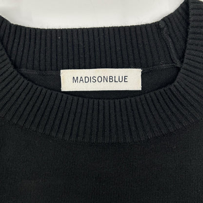 MADISON BLUE マディソンブルー MB999-8007 ブラック HELLO CREW NECK PO ニット トップス