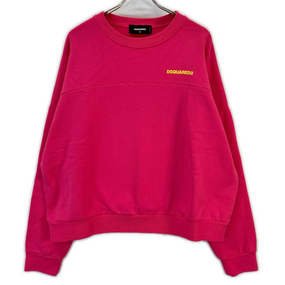 DSQUARED2 ディースクエアード S72GU0406 ピンク ロゴプリント クルーネックスウェット トップス