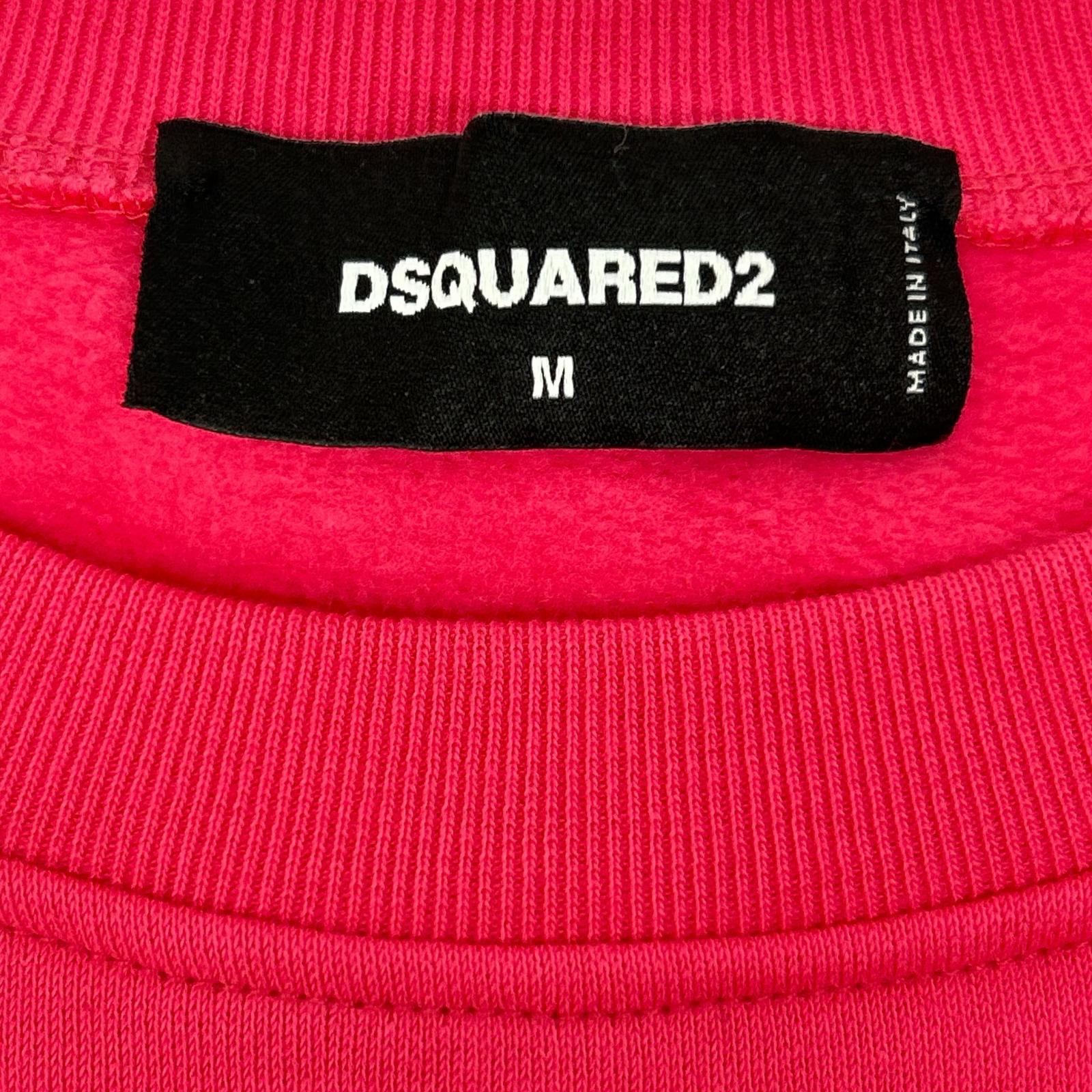 DSQUARED2 ディースクエアード S72GU0406 ピンク ロゴプリント クルーネックスウェット トップス