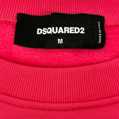 DSQUARED2 ディースクエアード S72GU0406 ピンク ロゴプリント クルーネックスウェット トップス