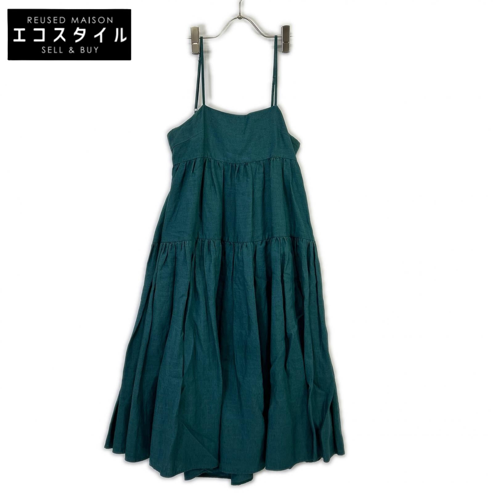 【SALE】 MYLAN マイラン MY19SS-OP031 グリーン バックリボン リネン キャミドレスワンピース ワンピース