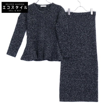 Max Mara マックスマーラ 【美品】2521346052/2521306032 Kim リブニット ペプラム ジップジャケット/ロングスカート セットアップ スーツ セットアップ