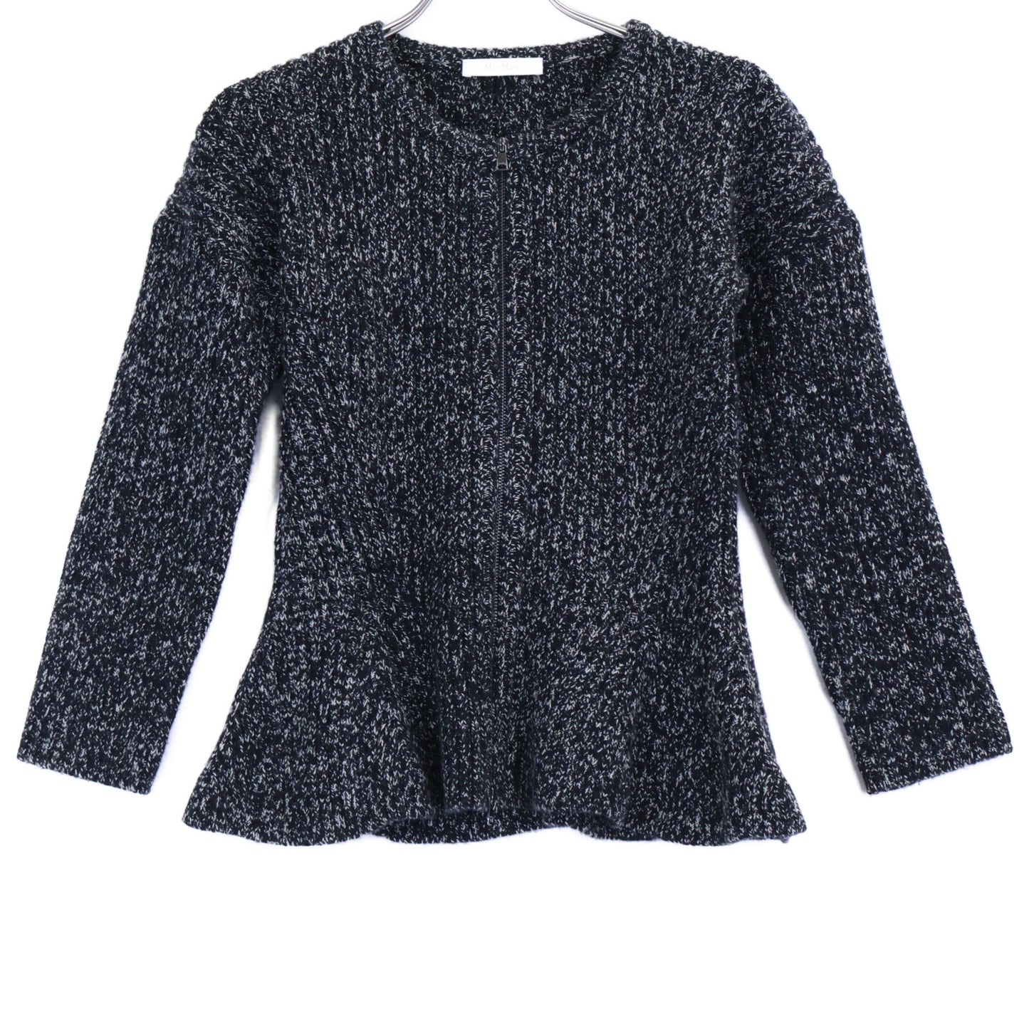 Max Mara マックスマーラ 【美品】2521346052/2521306032 Kim リブニット ペプラム ジップジャケット/ロングスカート セットアップ スーツ セットアップ
