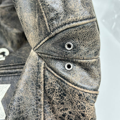 AVIREX アヴィレックス 6151121 DISTRES LEATHER クラック加工 シングルライダース ジャケット