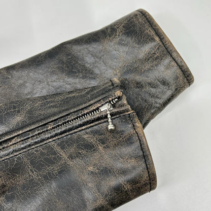 AVIREX アヴィレックス 6151121 DISTRES LEATHER クラック加工 シングルライダース ジャケット