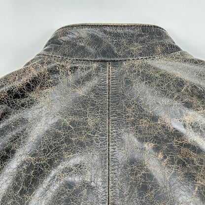 AVIREX アヴィレックス 6151121 DISTRES LEATHER クラック加工 シングルライダース ジャケット
