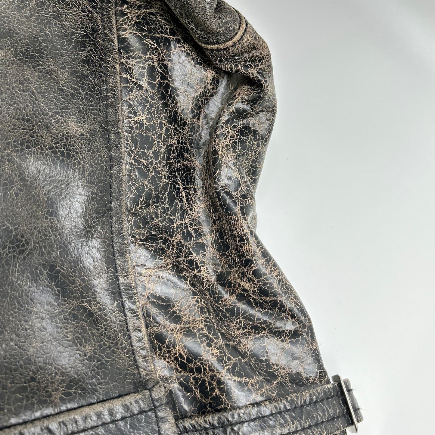AVIREX アヴィレックス 6151121 DISTRES LEATHER クラック加工 シングルライダース ジャケット