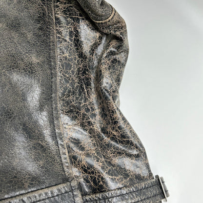 AVIREX アヴィレックス 6151121 DISTRES LEATHER クラック加工 シングルライダース ジャケット
