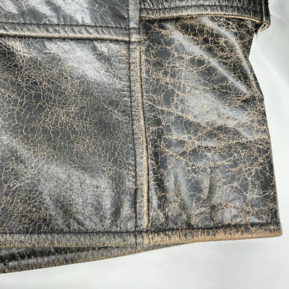 AVIREX アヴィレックス 6151121 DISTRES LEATHER クラック加工 シングルライダース ジャケット