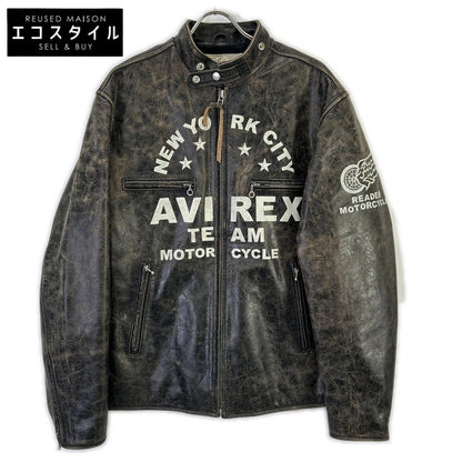 AVIREX アヴィレックス 6151121 DISTRES LEATHER クラック加工 シングルライダース ジャケット