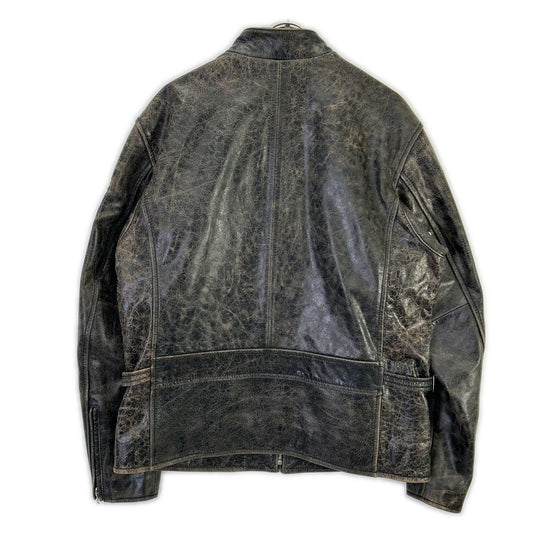 AVIREX アヴィレックス 6151121 DISTRES LEATHER クラック加工 シングルライダース ジャケット
