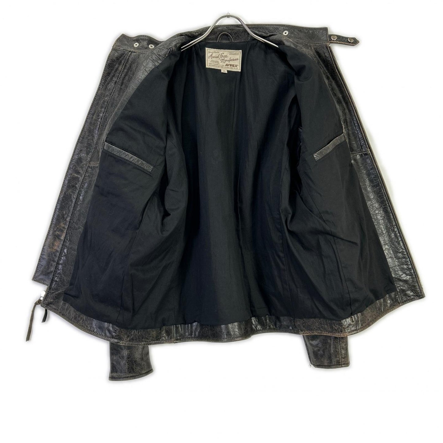AVIREX アヴィレックス 6151121 DISTRES LEATHER クラック加工 シングルライダース ジャケット