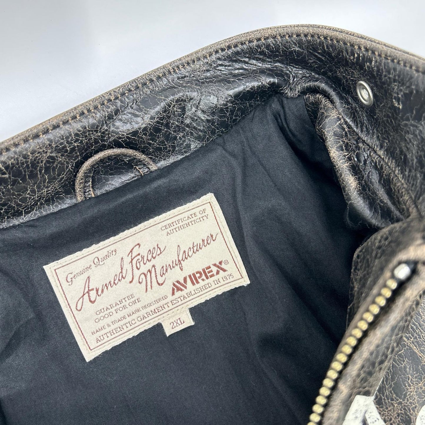 AVIREX アヴィレックス 6151121 DISTRES LEATHER クラック加工 シングルライダース ジャケット
