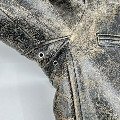 AVIREX アヴィレックス 6151121 DISTRES LEATHER クラック加工 シングルライダース ジャケット