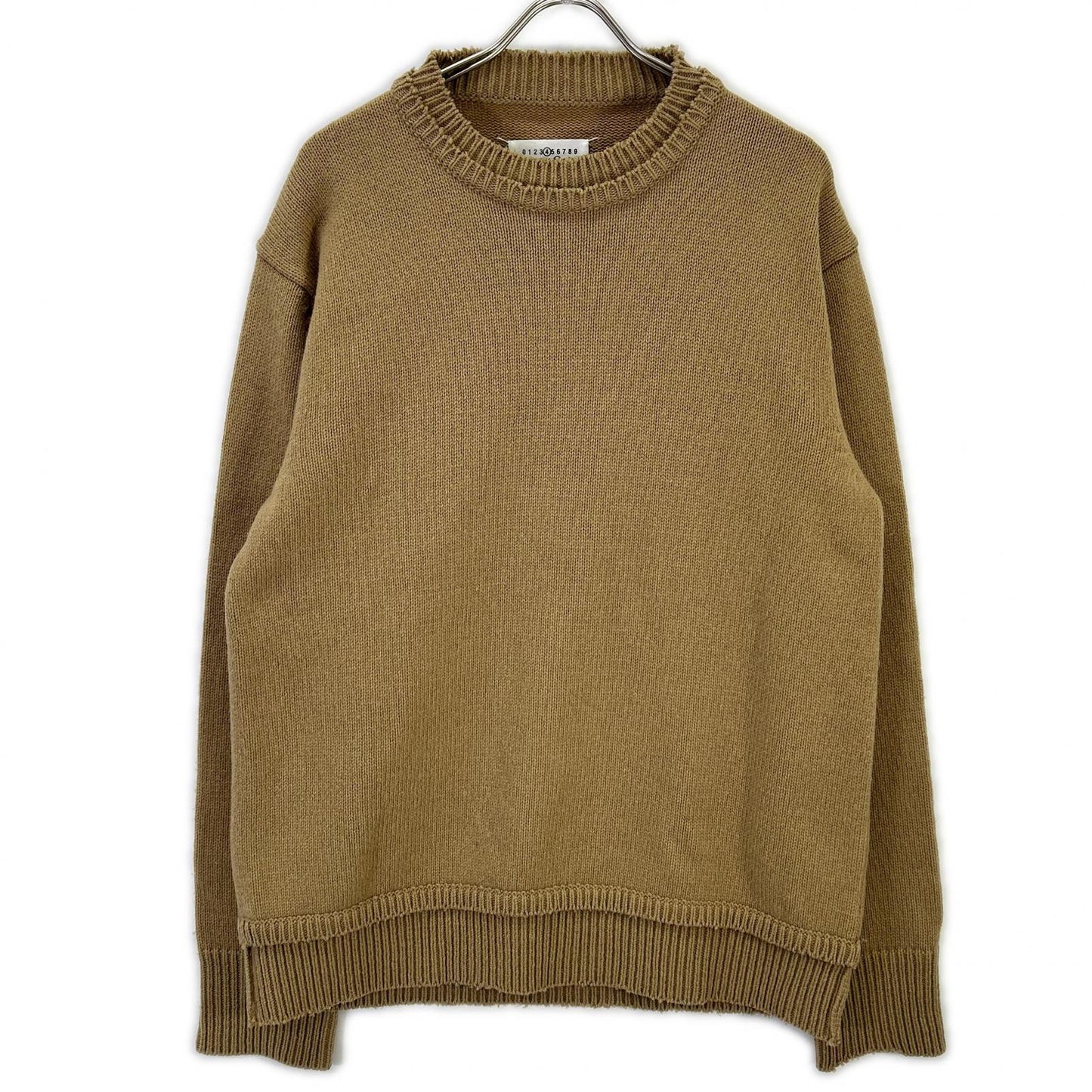 Maison margiela メゾンマルジェラ SI1GP0001 ベージュ スエードエルボーパッチ プルオーバー ニットセーター トップス
