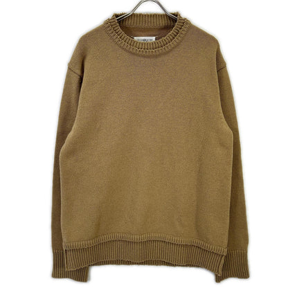 Maison margiela メゾンマルジェラ SI1GP0001 ベージュ スエードエルボーパッチ プルオーバー ニットセーター トップス