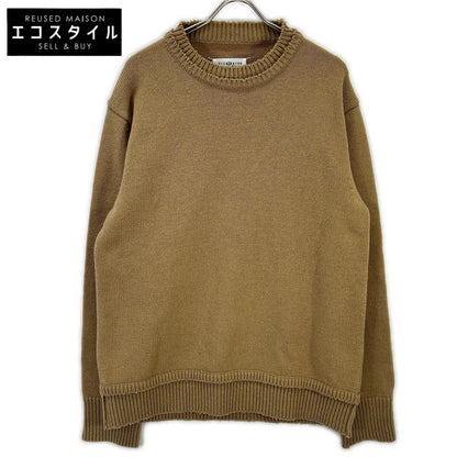 Maison margiela メゾンマルジェラ SI1GP0001 ベージュ スエードエルボーパッチ プルオーバー ニットセーター トップス