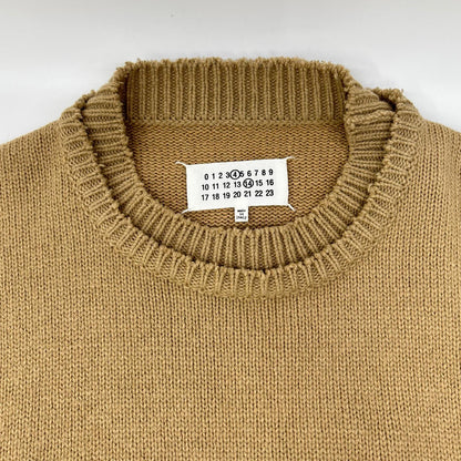 Maison margiela メゾンマルジェラ SI1GP0001 ベージュ スエードエルボーパッチ プルオーバー ニットセーター トップス