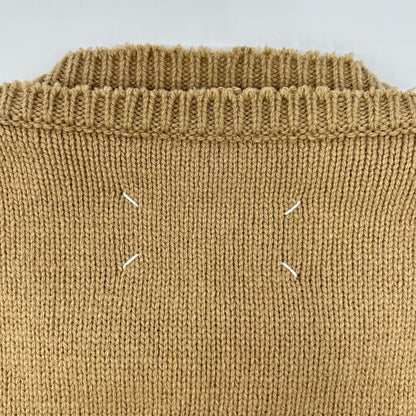 Maison margiela メゾンマルジェラ SI1GP0001 ベージュ スエードエルボーパッチ プルオーバー ニットセーター トップス