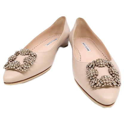 MANOLO BLAHNIK マノロブラニク 【美品】HANGISI ハンギシ ポインテッドトゥ フラットパンプス シューズ
