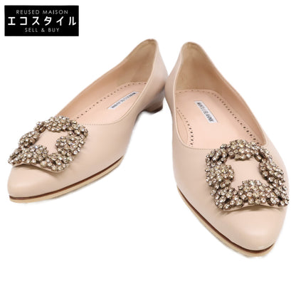 MANOLO BLAHNIK マノロブラニク 【美品】HANGISI ハンギシ ポインテッドトゥ フラットパンプス シューズ
