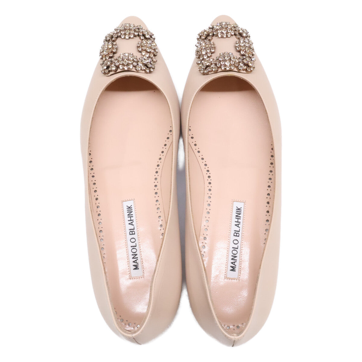 MANOLO BLAHNIK マノロブラニク 【美品】HANGISI ハンギシ ポインテッドトゥ フラットパンプス シューズ