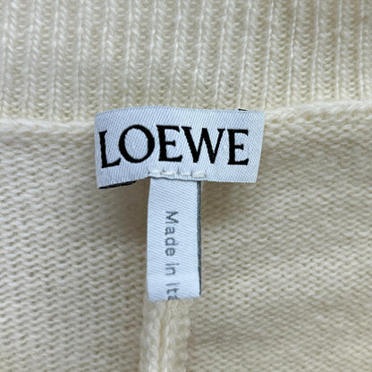 LOEWE Loewe 1723311 Ivory Loewe Herbarium Anagram V-Neck Asymmetrical Knit