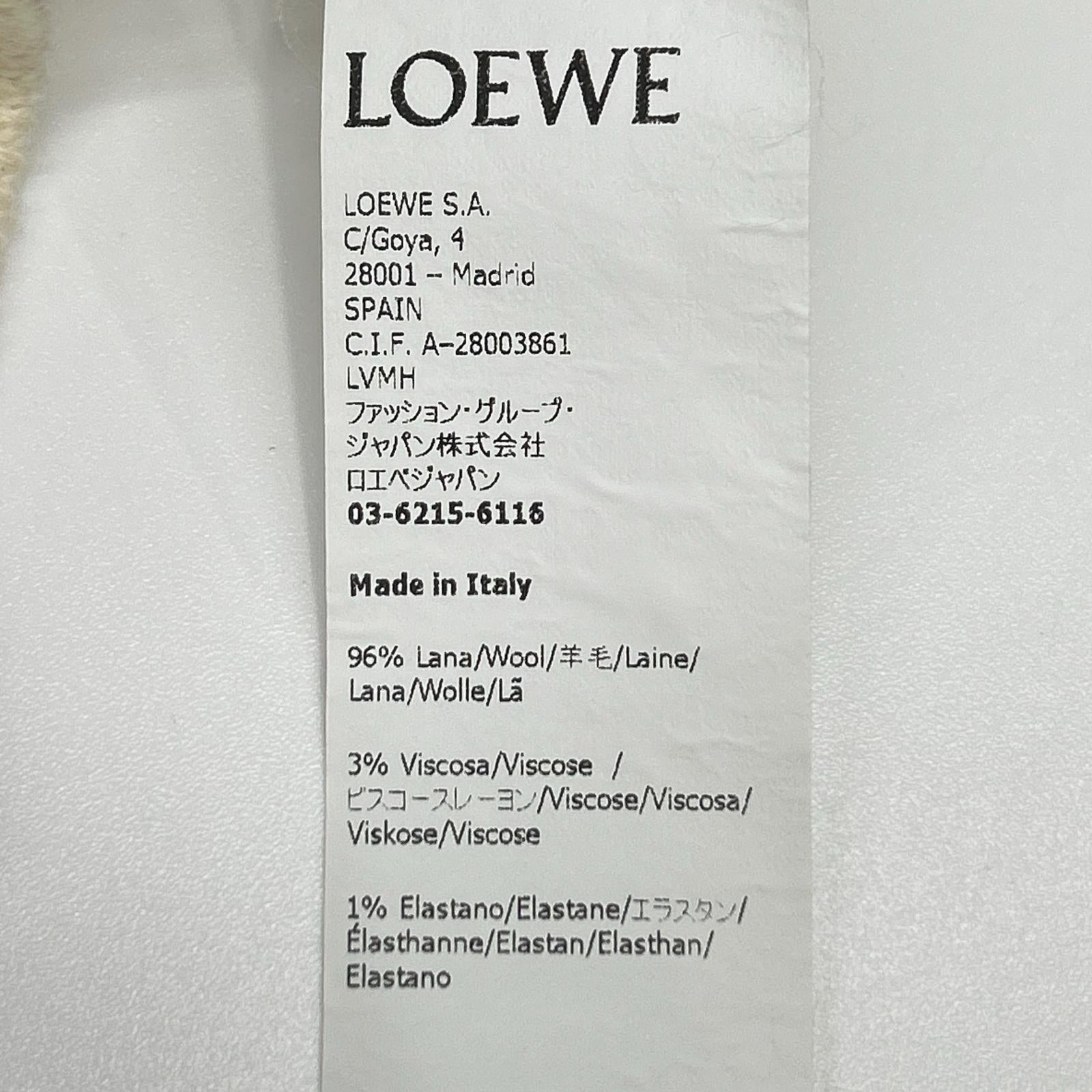 LOEWE Loewe 1723311 Ivory Loewe Herbarium Anagram V-Neck Asymmetrical Knit
