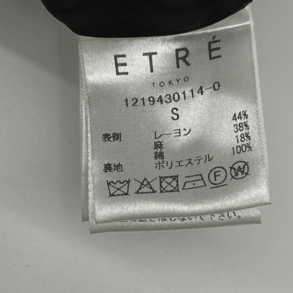 ETRE TOKYO エトレトウキョウ 1219430114 ブラック リネン混 コンビネゾン/オールインワン オーバーオール オールインワン