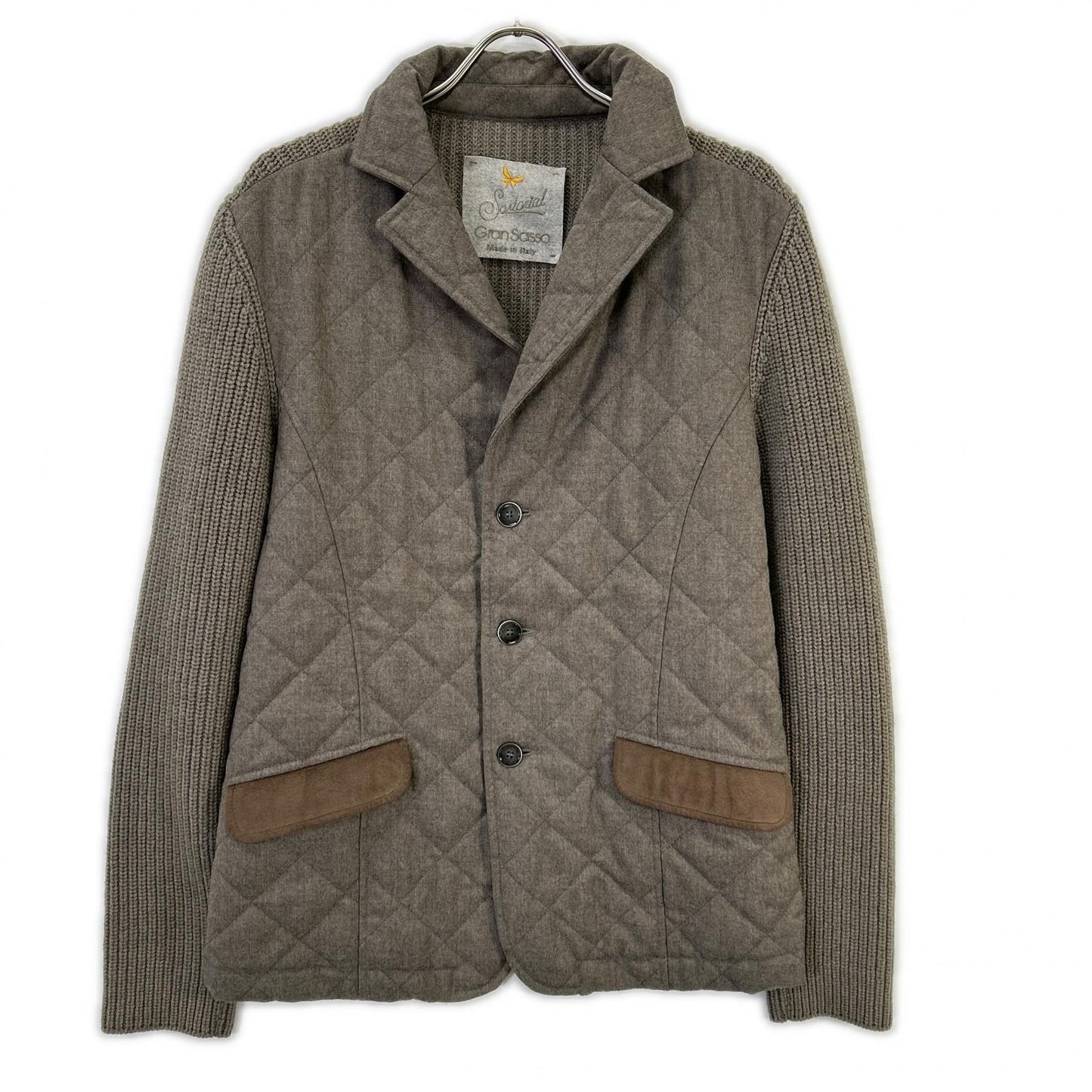 GRAN SASSO グランサッソ グレー ニット切替 中綿キルティングジャケット ジャケット